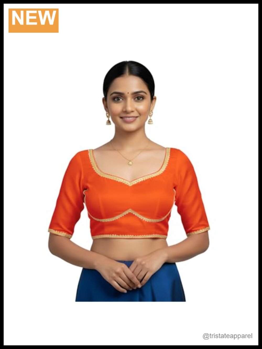 Women's Dupion Saree Blouse Ethnic Crop Top Sweetheart Neck Half Sleeve